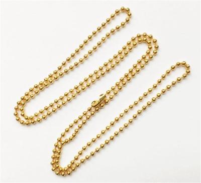 China DIY Jewelry Accessories 2.0mm Gold Color Ball Chain Necklace Ball Chain Necklace Ready For Use In Pre-Shave Length 24