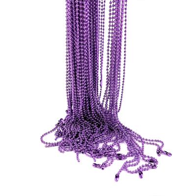 China DIY Jewelry Accessories 2.0mm Purple Painted Color Metal Ball Bead Chains Ball Chain Bead Key Chain for sale