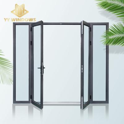 China Exterior Heat Insulation Double Glass Aluminum Casement Door And Aluminum Casement Doors For Home for sale