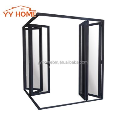 China YY folding doors home manufacturer exterior cheap price energy efficient comercial corner aluminum sliding door glass stopper for sale