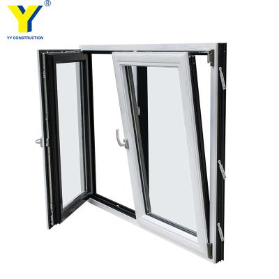 China 2047 Screen AS/NZS Certificates Sound Insulation Double Glazed Tilt And Turn Aluminum Folding Windows Hinges for sale