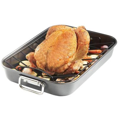 China Disposable Oven Roaster and Roasting Rack with Handles for sale