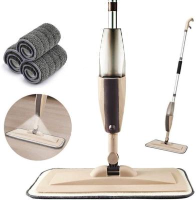 China Traditional Microfiber Spray Mop For Floor Cleaning Wet Dry Wooden Floor Mop With 3 Pcs Washable Pads for sale