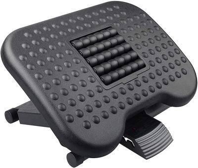 China Ergonomic Adjustable Height (Height) Foot Rest With Massage Rollers Under Desk Footrest With Outdoor Massage Foot Stool for sale