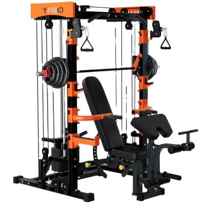 China Safety Power Crossover Squat Training Pull Up Multifunctional Fitness Gym Equipment Used Building Good Shape Blacksmith Machine Bench for sale