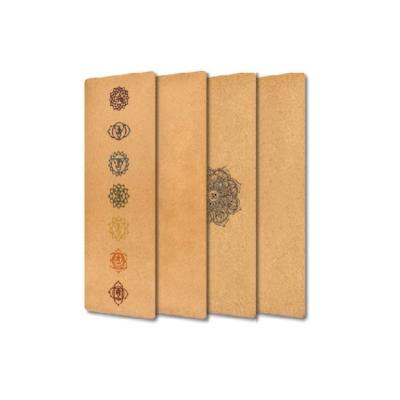 China Custom Printed Eco-friendly Nature Cork Set + Cork Strip High Quality Surface Nature Yoga Mat Thick Cork Mat Eco-friendly for sale