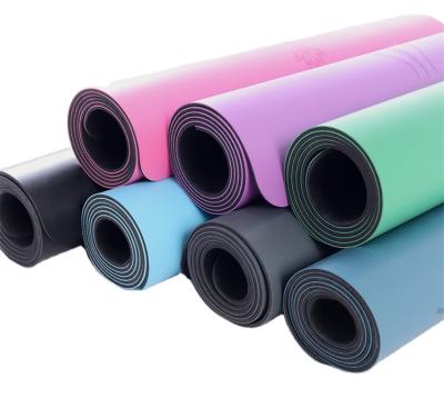 China Home Rubber+PU 2021 Solid Color Printing PU Eco Friendly Wholesale Custom Yoga Mat Rubber Yoga Mat Natural Rubber 5mm PU Mat for sale