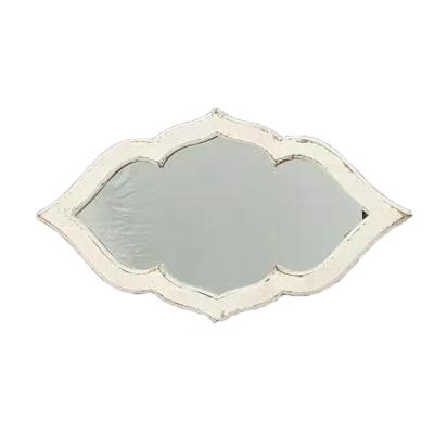 China Minimalist Luxury Minimalist Decorative Mirror Tray Bathroom Vintage Decor Side Vanity Mirror Glass Wall Mirror (Old) for sale