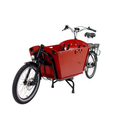 China Front Loading Cargo Bicycles 250w Electric Bike Delivery Passenger 2 Wheels Electric Cargo Bicycles With Wooden Box for sale