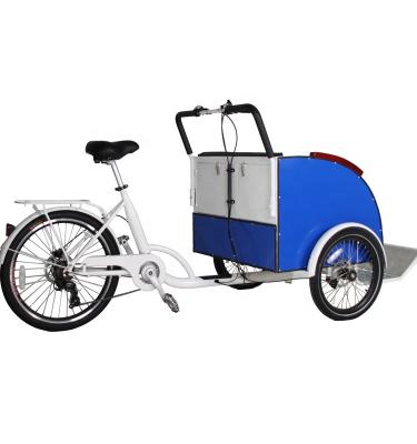 China Front Load Three Wheel Electric Pedicab Rickshaw Battery Operated Passenger Rickshaw For Sale With Soft Seats For 2 Passengers for sale