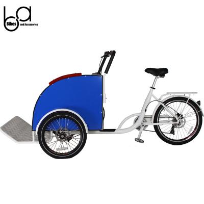 China Front Loading Outdoor Electric Rickshaw Three Wheel Bike Taxi 500w Pedicab Bikes For Sale for sale