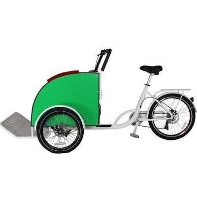 China Passenger Pedicabs Electric Taxi Rickshaw Bikes For 2 Passengers Pedal Aid 3 Wheels Cargo Bike Tricycle Street Bike Taxi for sale