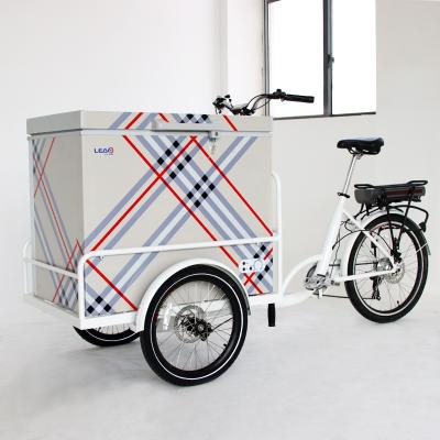 China Commercial Street Ice Cream Ice Cream Bike Hot Dog Cart Mobile Ice Cream Vending Bicycles with Refrigerator for sale