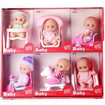 China MODEL TOY 5 Inch Vinyl Plastic Black Reborn Dolls, 6PCS 5