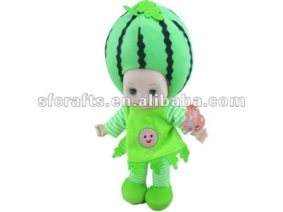 China 2012 New Battery Operated Toy Vegetable Fruit Musical Dolls Kids Toy, Plush Watermelon Doll, Vegetables And Fruit Toys for sale