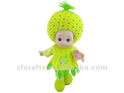 China Toy Beautiful Electronic Sound Control Stuffed Soft Pineapple Grill Doll With Music for sale