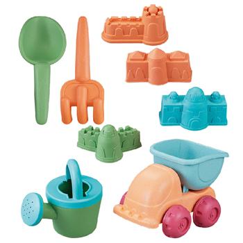 China Soft Rubber Material TOY 8PCS Straw MODEL Including Sand Trucks, Excavator Tool Kits, Summer Beach Outdoor Toys, Suitable Gifts For Kids for sale