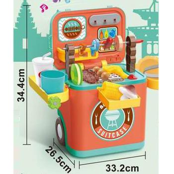 China Plastic funny toy kitchen electric electric toy with music and light, BBQ toy set for sale