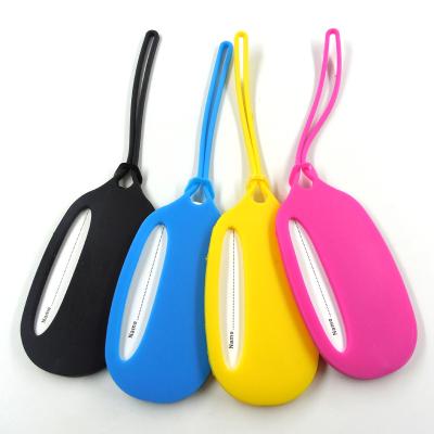 China Fashion Waterproof Colorful Silicone Durable Luggage Tag Rounded Creative Aircraft Rubber Luggage Tags for sale