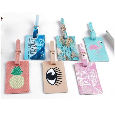 China Waterproof PU Leather Name Card Card Holder for Baggage Travel ID Identifier Baggage Tag for sale