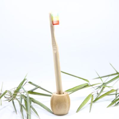 China Small Eco Sustainable Bamboo Toothbrush Holder Wooden Toothbrush Bathroom Holds Natural Vegan Toothbrush Accessories Tools for sale