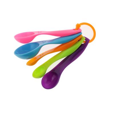 China Viable Plastic Colorful 5Pcs Cooking Tools Measure Spoon Set for sale