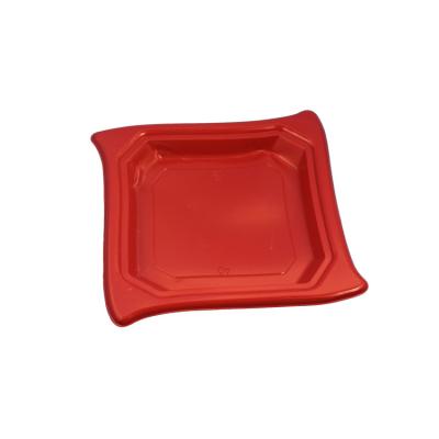 China Large Large Sustainable Square Shape Disposable PP Food Party Lunch Fruit Snack Cake Dinner Plate Dish for sale