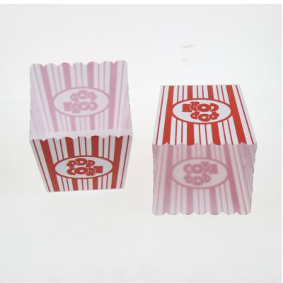 China Small Recyclable Cheap Plastic Popcorn Pop Corn Bowl Holder Cup Box for sale