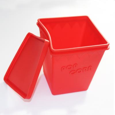 China 100% Eco-friendly Silicone Popcorn Pop Corn Bowl Holder Cup Boxes With Lid for sale