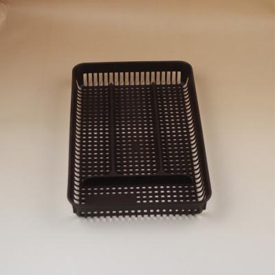 China 27.7*18*3.7cm Kitchen Office Household Debris Rattan Storage Basket Container Viable Plastic Tool for sale