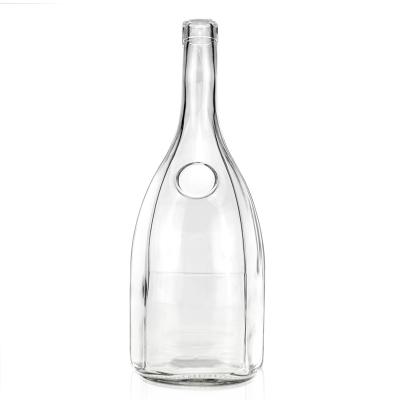 China Wholesale Shape Flint Transparent Vodka Rum Alcohol Super Liquor 1500ml Bottler Glass Packaging For Beverage for sale