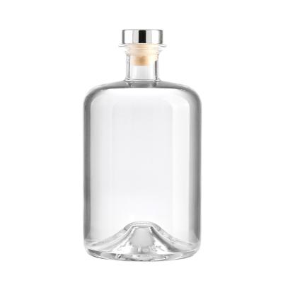 China Gift & High End Craft Transparent With Cap Unique Glass Vodka Bottles 750Ml Spirit Bottles Gin Bottle Custom Made for sale