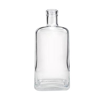 China Gift & Craft Hot Selling Transparent Unique Premium Original Spirits Bottle 750Ml Cube Glass Whiskey Bottle for sale