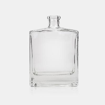 China Gift & Wholesale Gin Wine Spirit Vodka Bottle Square Liquor Whiskey Rum Craft High Capacity Single Bottle Whiskey for sale