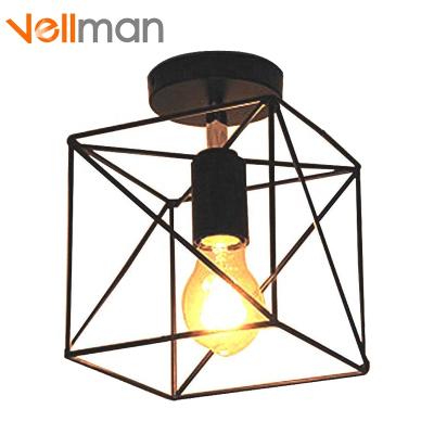 China Industrial Industrial Square Shape Metal Pendant Light Lamp Hanging Vintage Ceiling Light Fixture for sale