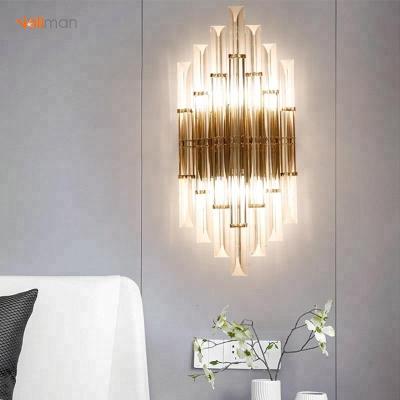 China New Design Modern Luxury Bedroom Bedside Wall Lamps With Clear Crystal for sale