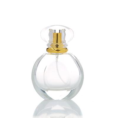 China China Wholesale Custom Label Empty Luxury Perfume Bottle 50ml Round Shaped Crystal Bottle for sale