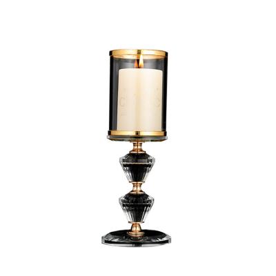 China Elegant creative transparent glass Crystal Candlestick of popular European style decoration home wedding for sale