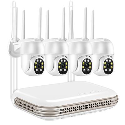 China 3MP PTZ Wireless Dome Camera System Waterproof Security Camera System Nvr Kit Wifi 4 Channel Home Two Way Audio zu verkaufen