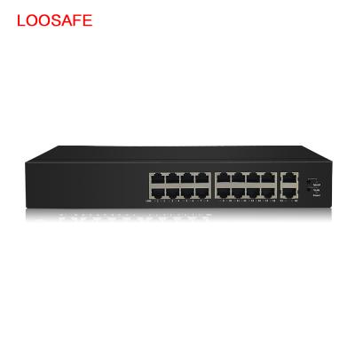 China LOOSAFE 16 port IP Camera Network Switch remote control POE power supply monitoring switch 250 meters 48V for sale