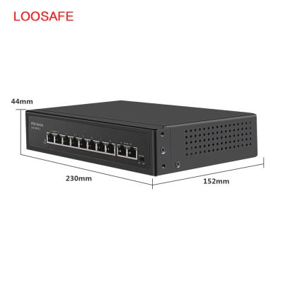 China LOOSAFE 120W 8 Port IP Camera Network Switch 10/100Mbps POE 48V power Ethernet  8 port en venta