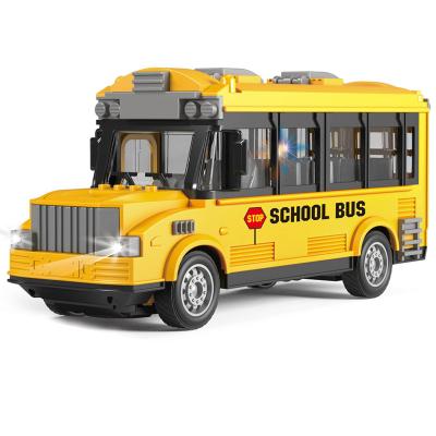 China Big Nose Design High Simulation Remote Control Kids 1/30 Remote Control Rc School Bus With Cool Light for sale