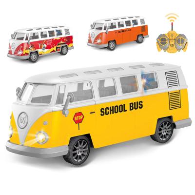 China Radio Control Retro Remote School Bus Vintage Rc City Bus Controller Cars Kids Remote Control Bus Model for sale