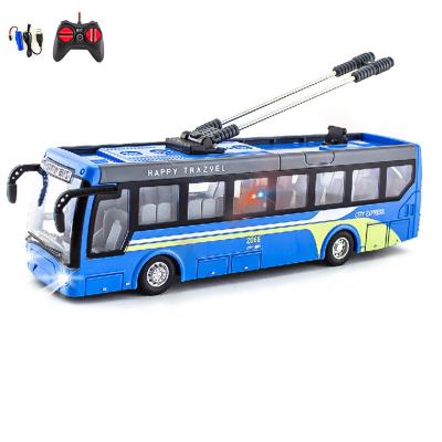 China Refined Appearance 1/32 Scale Trolley Sightseeing Rc City Bus Rc Car Rechargeable Toys For Boys And Girls for sale