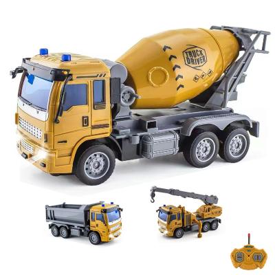 China Simple and Easy for Little Kids to Play Rechargeable Remote Control Construction Toys Truck Rc Concrete Mixer Tractor for Little Kids Boys with Light for sale