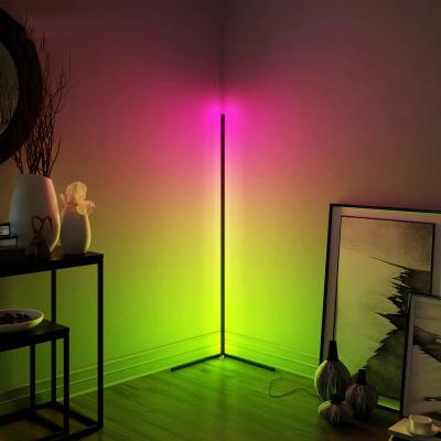 China Modern Running Nordic Shelf Standing Tripod Corner LED Contemporary Smart Modern RGB Floor Lamp for sale