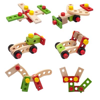 China Practical TOY Variety Wooden Nut Disassembly Assembly Screw Nut MODEL Development Toolkit Jigsaw Puzzle For Boy Girl for sale