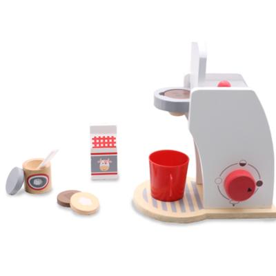 China Children's toys Diy Toy Coffee Machine Wooden Kitchen Toy Set Pretend Play Wooden plays coffee maker toy for sale