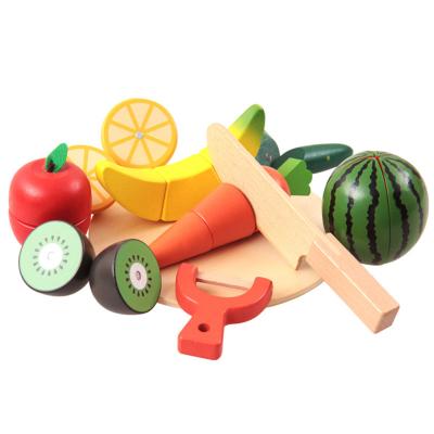 China Environmental Material Wooden Children's Game Simulation Fruit Vegetable Cutting Early Educational Toys for sale