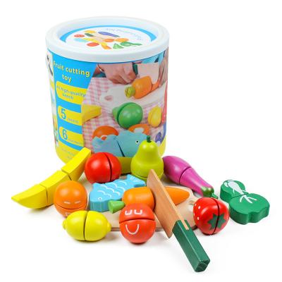 China Environmental Material Colorful Wooden Magic Fruits and Vegetables Cut Toy Food Grade Children's Toys for sale